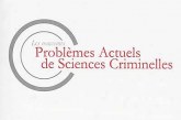 Les nouveaux problèmes actuels de sciences criminelles N°25